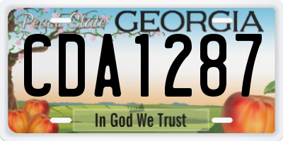 GA license plate CDA1287