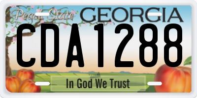 GA license plate CDA1288