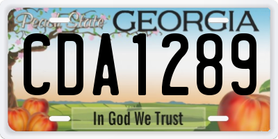 GA license plate CDA1289