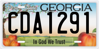 GA license plate CDA1291
