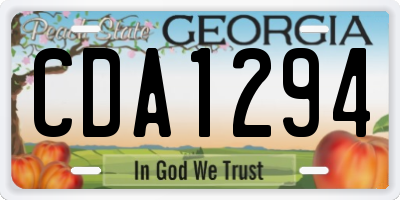 GA license plate CDA1294