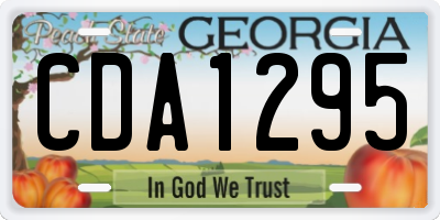GA license plate CDA1295