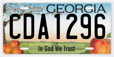 GA license plate CDA1296