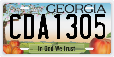 GA license plate CDA1305