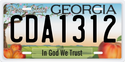 GA license plate CDA1312
