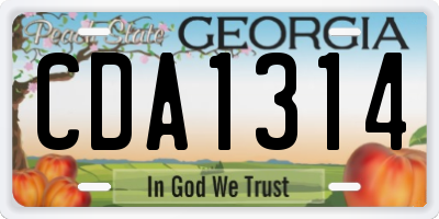 GA license plate CDA1314