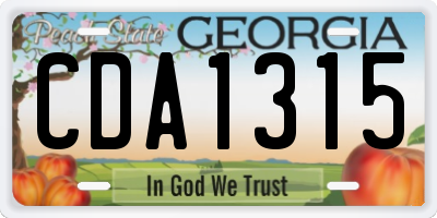 GA license plate CDA1315