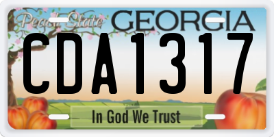 GA license plate CDA1317