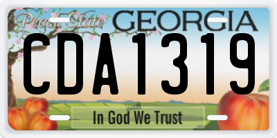 GA license plate CDA1319