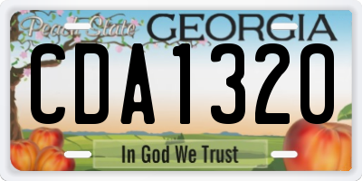 GA license plate CDA1320