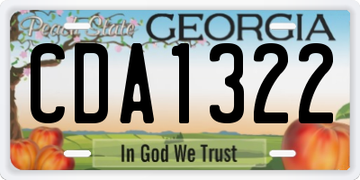 GA license plate CDA1322