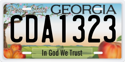 GA license plate CDA1323