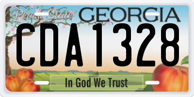 GA license plate CDA1328