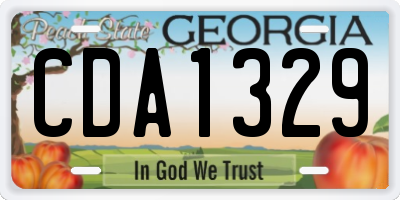 GA license plate CDA1329