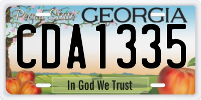 GA license plate CDA1335