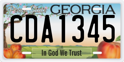 GA license plate CDA1345