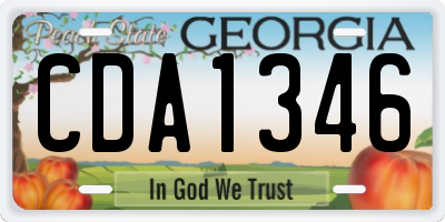 GA license plate CDA1346