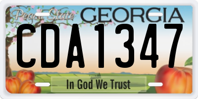 GA license plate CDA1347