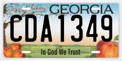 GA license plate CDA1349