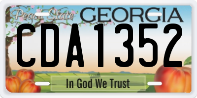 GA license plate CDA1352