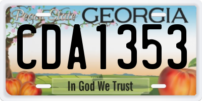 GA license plate CDA1353