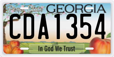 GA license plate CDA1354