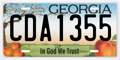 GA license plate CDA1355