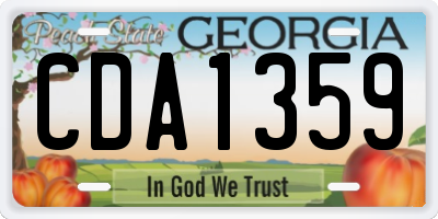 GA license plate CDA1359