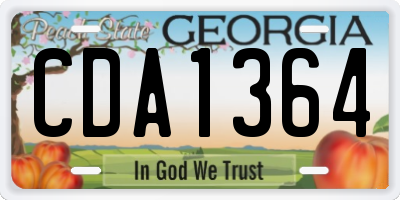 GA license plate CDA1364