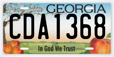 GA license plate CDA1368