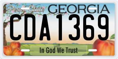 GA license plate CDA1369
