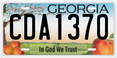 GA license plate CDA1370