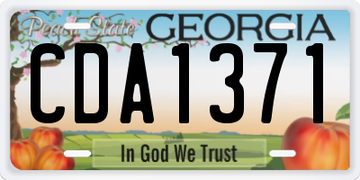 GA license plate CDA1371