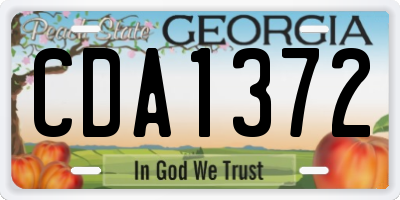 GA license plate CDA1372