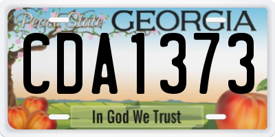 GA license plate CDA1373