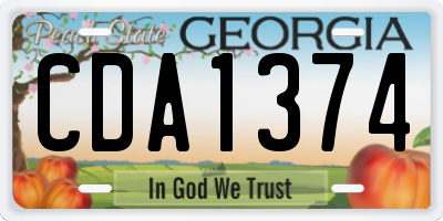 GA license plate CDA1374