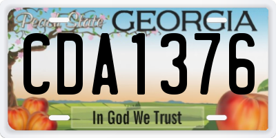 GA license plate CDA1376