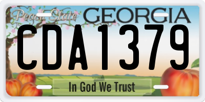 GA license plate CDA1379