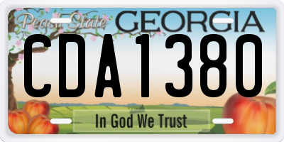 GA license plate CDA1380