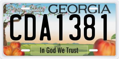 GA license plate CDA1381