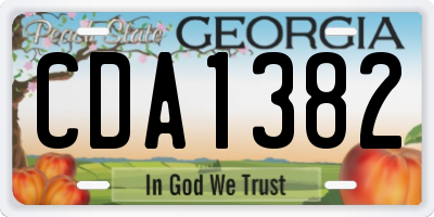 GA license plate CDA1382