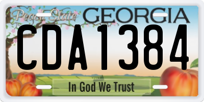 GA license plate CDA1384