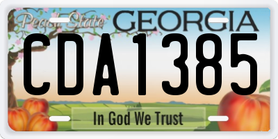GA license plate CDA1385