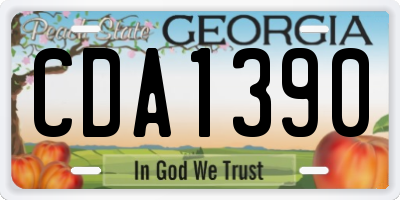 GA license plate CDA1390