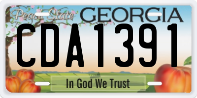 GA license plate CDA1391