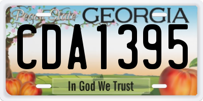GA license plate CDA1395