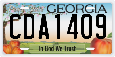 GA license plate CDA1409