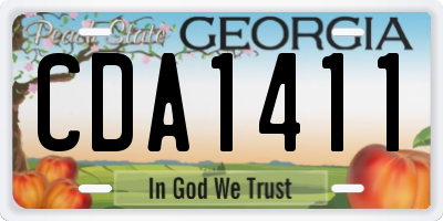 GA license plate CDA1411