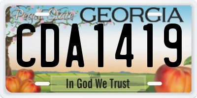 GA license plate CDA1419