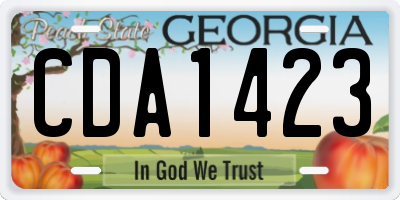 GA license plate CDA1423